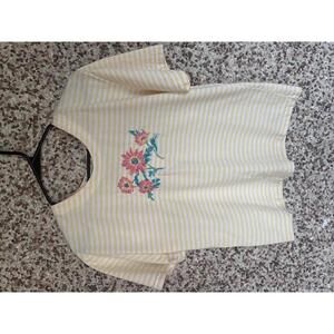 VTG 90s Emerald Isle Striped Floral Tee – Small – Made in USA